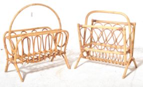 TWO RETRO MID 20TH CENTURY BAMBOO MAGAZINE RACKS