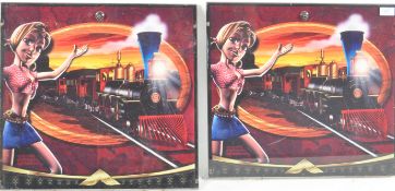 MATCHING PAIR OF CONTEMPORARY PERSPEX SLOT MACHINE PANELS