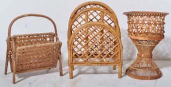SELECTION OF RETRO MID CENTURY BAMBOO & RATTAN MAG RACKS
