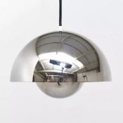 AFTER VERNER PANTON - CONTEMPORARY CHROME HANGING LIGHT