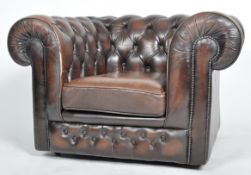 THOMAS LLOYD - LEATHER CHESTERFIELD ARMCHAIR