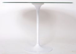 MANNER OF EERO SAARINEN - CONTEMPORARY FROSTED GLASS TABLE