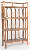 RETRO VINTAGE BAMBOO AND CANE OPEN BOOKCASE
