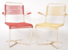 PAIR OF RETRO MID CENTURY ITALIAN CANTILEVER SPAGHETTI CHAIRS
