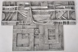 TWO RETRO 20TH CENTURY FORMED FIBERGLASS ART PANELS