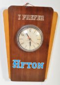 AFTON - VINTAGE ADVERTISING WALNUT CASED HANGING CLOCK