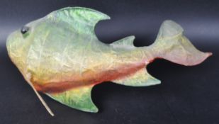 RETRO PAPIER-MACHE AND WIRE ABSTRACT MODEL OF A FISH