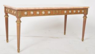 VINTAGE 80s ANTIQUE STYLE PINK MARBLE TOPPED COFFEE TABLE