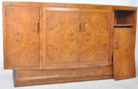 VINTAGE ART DECO WALNUT BOW FRONTED SIDEBOARD