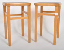 MATCHING PAIR OF RETRO BENTWOOD STOOLS