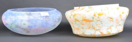 ART DECO CEILING LIGHTING - PAIR OF 1930s GLASS SHADES