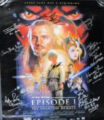 STAR WARS; THE PHANTOM MENACE (1999) - CAST SIGNED POSTER
