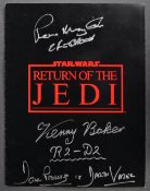 STAR WARS - RETURN OF THE JEDI - TRIPLE SIGNED PRESS BROCHURE