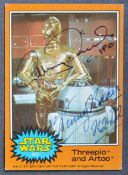 STAR WARS - C3PO & R2D2 - DUAL AUTOGRAPHED TRADING CARD - ACOA
