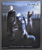 STAR WARS: EPISODE II - CAST AUTOGRAPHED - CHRISTOPHER LEE ETC