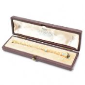 YELLOW METAL & TURQUOISE MECHANICAL PENCIL