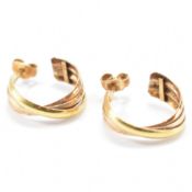 PAIR OF VINTAGE 18CT GOLD TRI TONE HOOP EARRINGS