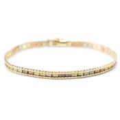 HALLMARKED 9CT GOLD TRI TONE BRACELET