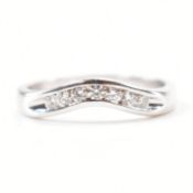 HALLMARKED 9CT WHITE GOLD & DIAMOND WEDDING BAND RING