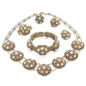 VINTAGE SILVER & STONE SET JEWELLERY SUITE