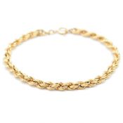 VINTAGE 9CT GOLD ROPE TWIST BRACELET