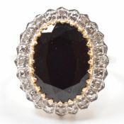 HALLMARKED 9CT GOLD & RED STONE DRESS RING