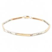 HALLMARKED 9CT TWO TONE GOLD & DIAMOND BRACELET