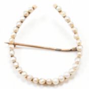GOLD & SEED PEARL HORSESHOE BROOCH PIN