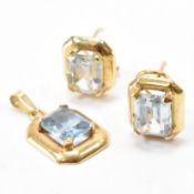 GOLD & AQUAMARINE JEWELLERY SUITE