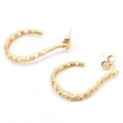 PAIR OF 18CT GOLD STUD HOOP EARRINGS