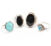 GROUP OF 925 SILVER STONE SET RINGS