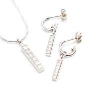 THEO FENNELL WHITE GOLD & DIAMOND STRIP EARRINGS