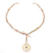 1920S 9CT GOLD POCKET WATCH CHAIN & MEDAL