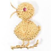 VINTAGE MELLERIO MADRID BIRD BROOCH WITH RUBY EYE