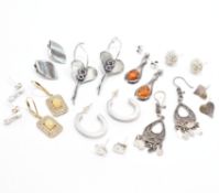 COLLECTION OF SILVER EARRINGS