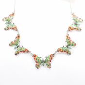 SILVER & ENAMELLED MARCASITE COLLAR NECKLACE