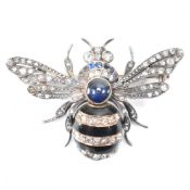 VICTORIAN SAPPHIRE & DIAMOND BUG BROOCH PIN