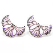 PAIR OF SILVER PLIQUE A JOUR & MARCASITE EARRINGS