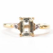 HALLMARKED 9CT GOLD CITRINE & DIAMOND RING