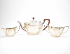 19TH CENTURY HALLMARKED SILVER THREE PIECE TEA SET