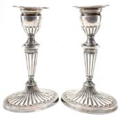 PAIR OF EDWARDIAN SILVER HALLMARKED CANDLESTICKS