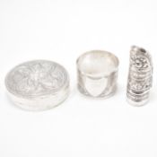 BRUNEI SILVER BOX - NAPKIN RING - RING