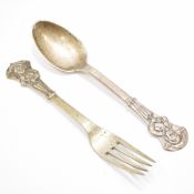 EVALD NIELSEN DANISH SPOON & FORK SET