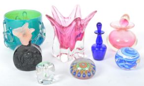 A COLLECTION OF RETRO MID CENTURY STUDIO ART GLASS