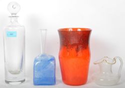COLLECTION OF MID CENTURY GLASS - STRATHEARN - VASES - DECANTER