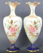 PAIR OF VINTAGE CARLTON WARE BLUSH IVORY STYLE VASES
