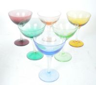 SET OF SIX VINTAGE MID 20TH CENTURY ITALIAN STYLE COUPE GLASSES