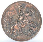 A VINTAGE 20TH CENTURY COPPER WALL DECORATIVE PLAQUE