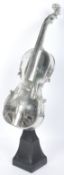 A CONTEMPORARY ART STATUE CHROME LOOK VIOLIN