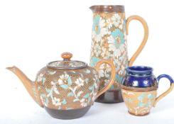 THREE PIECES OF VICTORIAN & EDWARDIAN DOULTON LAMBETH
